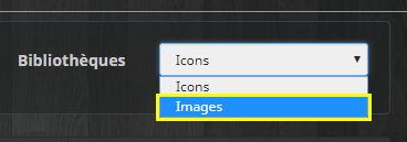Choisir bibliothèque d'images à la création d'un widget