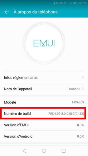 Activer le mode développeur sur EMUI
