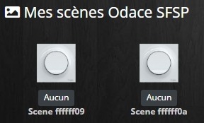Importer scène interrupteur double sans fil sans pile pour commande scene entrée sortie Odace SFSP avec Jeedom