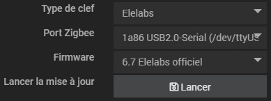 Mise à jour du firmware du dongle Elelabs avec plugin Zigbee officiel Jeedom