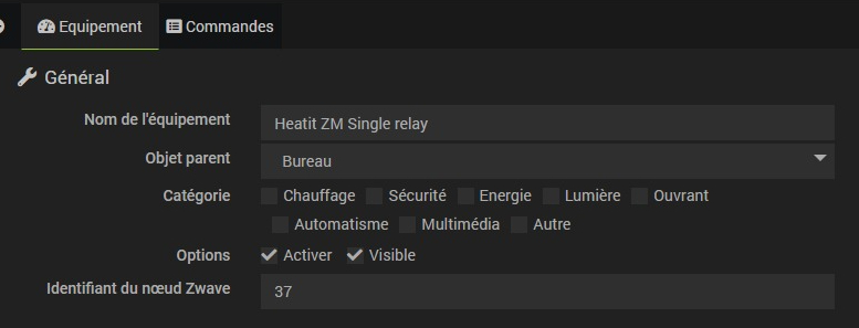 Heatit ZM single relay 16A Z-Wave+ compatible avec Jeedom