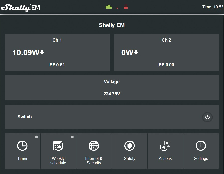 Shelly EM Wifi avec pince ampèremétrique compatible avec Jeedom