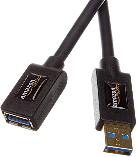 Amazon Basics Rallonge Câble USB 3.0 mâle A vers femelle A 1 m, Noir
