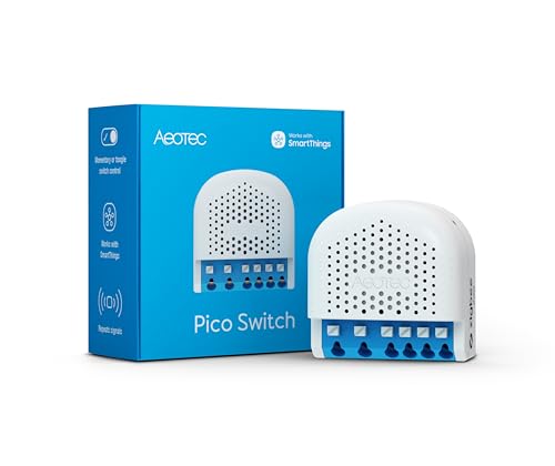 Aeotec Pico Switch, Zigbee 3.0, relais intelligent encastré pour commutation, 16 A, mesure du courant, contrôle de scène, répéteur, hub requis, fonctionne avec SmartThings, Homey, Alexa, HA, conçu en